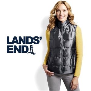Lands End Shimmer Down Puffer Vest Size 